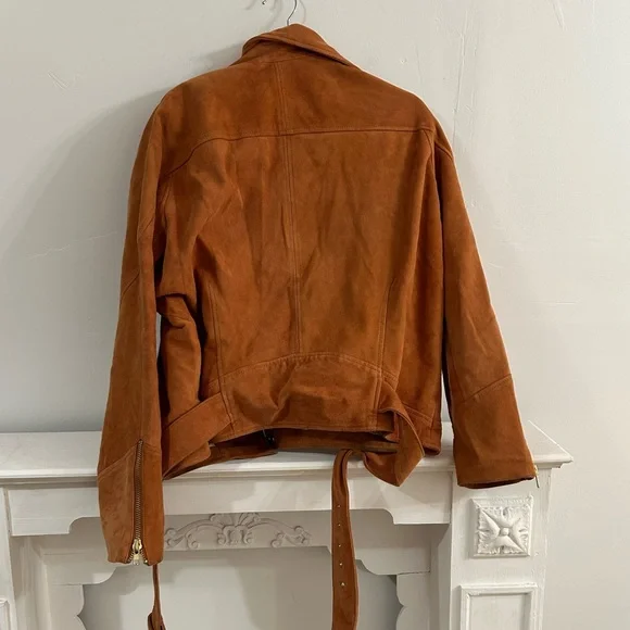 Free people Suede moto jacket size medium goat leather - Picture 2 of 6